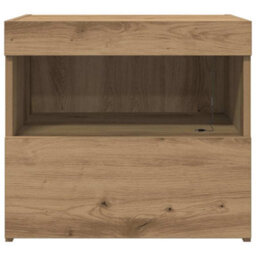 Berkfield Modern Bedside Cabinet With Led Lights Artisan Oak 50X40X45 Cm - thumbnail 6