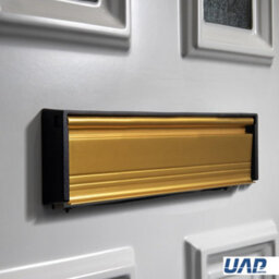 "UAP Limited Uap Petit Master 10"" Gold Flap Aluminium Draught Proof Letterbox For Upvc Composite And Wooden Doors 20 To 40mm" - thumbnail 4