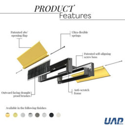 "UAP Limited Uap Petit Master 10"" Gold Flap Aluminium Draught Proof Letterbox For Upvc Composite And Wooden Doors 20 To 40mm" - thumbnail 5