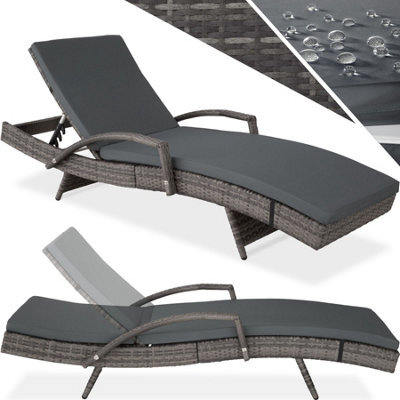 Tectake Océane Aluminum Rattan Sun Lounger - Grey - image 1