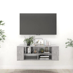 Berkfield Practical Wall-Mounted Tv Cabinet Concrete Grey 102X35X35 Cm Engineered Wood - thumbnail 2