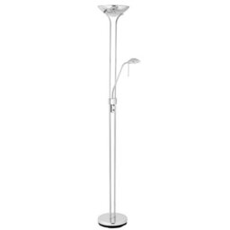 National Lighting Mother And Child Uplighter Floor Lamp With Reading Light - Silver Chrome Finish Lamps For Living Room R 7 S / G