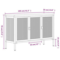 Vidaxl Sideboard Black 105X35X70 Cm Glass And Steel - thumbnail 3
