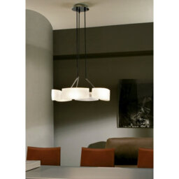Luminosa Lighting Luminosa Lupa Rectangular Telescopic Pendant Bar 6 Light G9, Polished Chrome/frosted White Glass - thumbnail 3