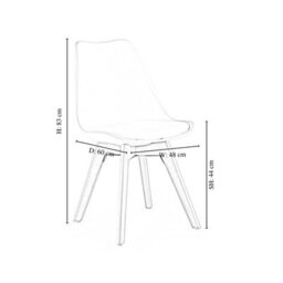 Life Interiors Set Of 4  White Scandinavian Dining Chairs With Leather Cushions Solid Wood Legs - thumbnail 6