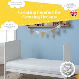 MHG Living Waterproof Baby Cot Mattress, Hypoallergenic, Breathable, Firm Support, Washable Zipped Cover 120X60X13Cm - thumbnail 2