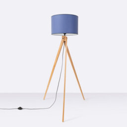 Luminosa Lighting Luminosa Natt Tripod Floor Lamp Navy Blue, Natural Wood 1X E27 - thumbnail 3