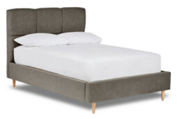 Divan Base Direct Blossom Modern Square Paneled Fabric Bed Base Only 4Ft6 Double- Marlow Iron - thumbnail 1