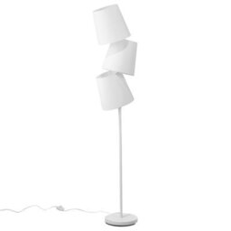 Beliani Floor Lamp Off-White Fabric And Powder-Coated Metal 164 Cm 3-Light Adjustable - thumbnail 3