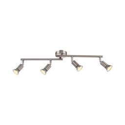 Luminosa Lighting Luminosa Matrix Ceiling Spotlight Bar Nickel Matt 4X Gu10 3000K