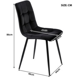 Abrihome 5-Pc Modern Round Marble Dining Set: Gold Metal Base And 4 Black Velvet Chairs - Elegant & Ergonomic - thumbnail 3