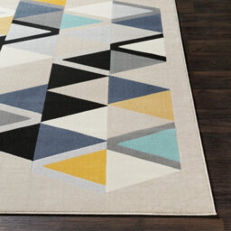 Livabliss City-Geometric Yellow Blue Grey Black Living Dining Bedroom Rug 80 X 220 Cm Easy Care, Non Shedding - thumbnail 5