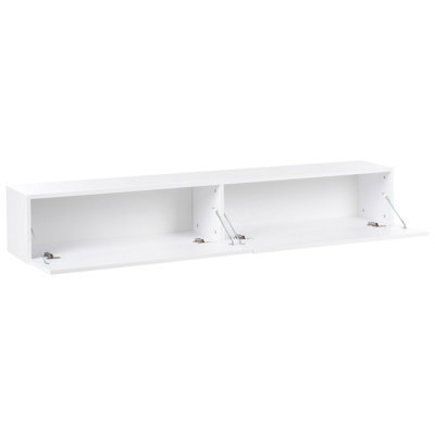 Wyld And Coco Novahome Wall-Mounted Tv Stand White For Up To 70-Inch Tvs, 2 Cabinets, W180 X D32 X H30Cm - image 1