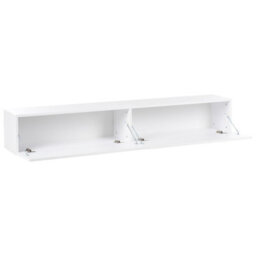 Wyld And Coco Novahome Wall-Mounted Tv Stand White For Up To 70-Inch Tvs, 2 Cabinets, W180 X D32 X H30Cm - thumbnail 1