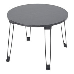 Black Folding Round Small Table Side End Table - thumbnail 1