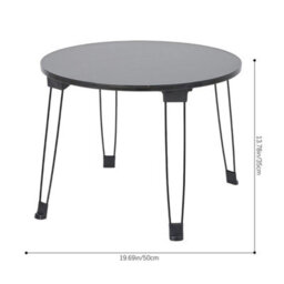 Black Folding Round Small Table Side End Table - thumbnail 2