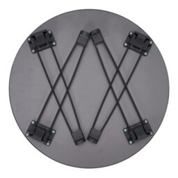 Black Folding Round Small Table Side End Table - thumbnail 3