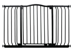 Bettacare Curved Top Dog Gate, 143Cm - 152Cm, Matt Black, Pressure Fit Pet Gate For Dog And Puppy, Pet And Dog Barrier - thumbnail 1