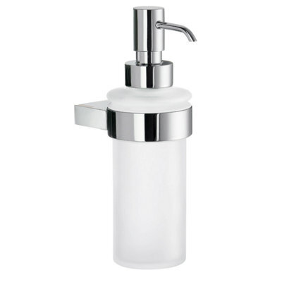 Smedbo Frosted Glass Soap Dispenser With Polished Chrome Wall Mount - image 1