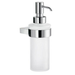 Smedbo Frosted Glass Soap Dispenser With Polished Chrome Wall Mount - thumbnail 1
