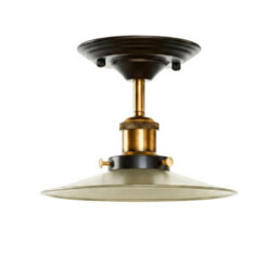 Modern Flush Mount Ceiling Light 22Cm Green Brass Lampshade E27 Ceiling Lighting Fixture For Bed Room, Kitchen, Living Room