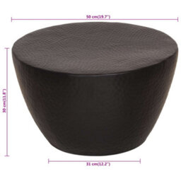 Vidaxl Coffee Table Hammered Aluminium 50X30 Cm Black Coffee Tables - thumbnail 9