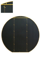 Mirroroutlet The Circulus Gold Framed Flat Bottom Circular Window Wall Mirror 189Cm X 180Cm - thumbnail 6