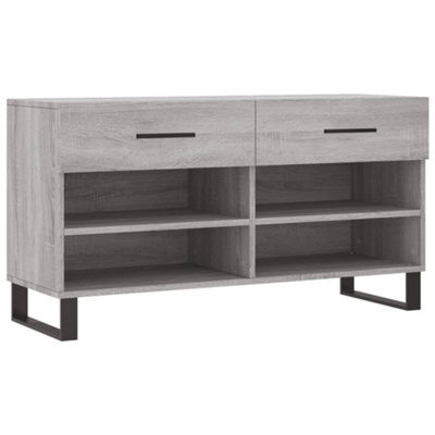 Berkfield Industrial Shoe Bench Grey Sonoma 102X35X55 Cm Engineered Wood - image 1