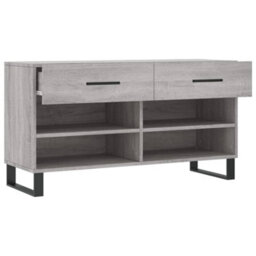 Berkfield Industrial Shoe Bench Grey Sonoma 102X35X55 Cm Engineered Wood - thumbnail 5