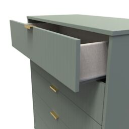 Moderna Ready Assembled Matt Green No Effect 5 Drawer Wide Chest (H)1075mm (W)765mm (D)415mm - thumbnail 5
