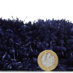 Dark Navy Plain Shaggy Handmade Modern Easy To Clean Rug For Bed Room Living Room And Dining Room-150Cm X 230Cm - thumbnail 2