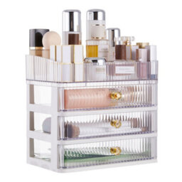 Living And Home 4-Tier Transparent Makeup Organizer With Drawers - thumbnail 2