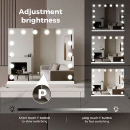Emitto Led Hollywood Makeup Mirror Vanity Light Mirror 14 Dimmable Led Bulbs - thumbnail 5