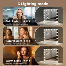 Emitto Led Hollywood Makeup Mirror Vanity Light Mirror 14 Dimmable Led Bulbs - thumbnail 6