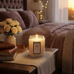 Darphe Translucent White Embossing Glass Cup Soy Wax Zen Tea Valley Scented Candle With Lid, 7Cm (Dia.) X 9Cm (H)