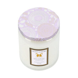 Darphe Translucent White Embossing Glass Cup Soy Wax Zen Tea Valley Scented Candle With Lid, 7Cm (Dia.) X 9Cm (H) - thumbnail 3
