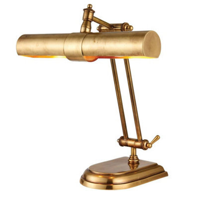 Luminosa Lighting Luminosa Winchester 2 Light Banker Table Lamp Brass, Led E14