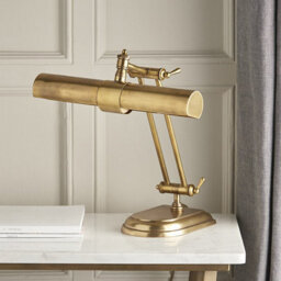 Luminosa Lighting Luminosa Winchester 2 Light Banker Table Lamp Brass, Led E14 - thumbnail 2