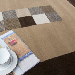 Loomed Brown Bordered Geometric Living Room Rug 280X365Cm - thumbnail 3