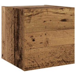 Berkfield Modern Wall Mounted Tv Cabinets 6 Pcs Old Wood Engineered Wood - thumbnail 6