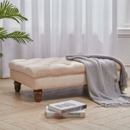 Tufting Upholstered Chesterfield Footstool Coffee Table Ottoman Stool Bench Seat - thumbnail 5