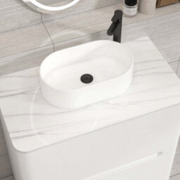 Royal Bathrooms Venice 800mm Gloss White Freestanding Bathroom Countertop Vanity Unit 2 Drawer With Peak Basin - thumbnail 6