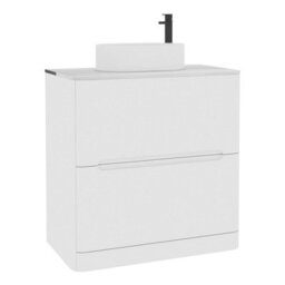 Royal Bathrooms Venice 800mm Gloss White Freestanding Bathroom Countertop Vanity Unit 2 Drawer With Peak Basin - thumbnail 7