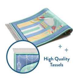 My Salah Mat Prayer Rug - Thick Large Padded Sajadah For Toddlers And Kids By Urban Rugs Uk Soft Islamic Mat - Aqua Mumbai Mosque - thumbnail 9