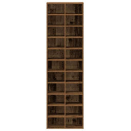 Vidaxl Shoe Cabinet Old Wood 54X34X183 Cm Engineered Wood - thumbnail 5