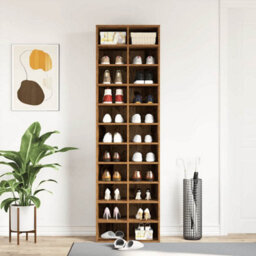 Vidaxl Shoe Cabinet Old Wood 54X34X183 Cm Engineered Wood - thumbnail 4