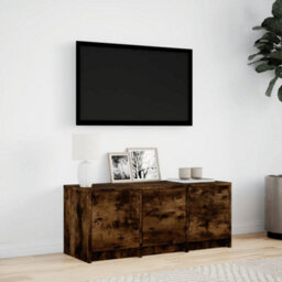 Berkfield Tv Cabinet With Led Smoked Oak 97X34X40 Cm Engineered Wood - thumbnail 4