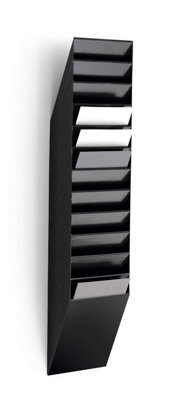 Durable Flexiboxx 12 Wall Mounted Literature Tray - A4 Portrait Holder - Black - image 1