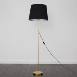 Valuelights Charles Gold Floor Lamp With Black Tapered Shade - thumbnail 5
