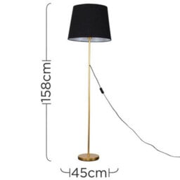 Valuelights Charles Gold Floor Lamp With Black Tapered Shade - thumbnail 6